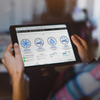 Ensemble IAQ Dashboard on Tablet
