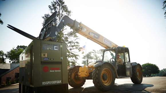 Rental Unit on Skid Steer Loader Closeup