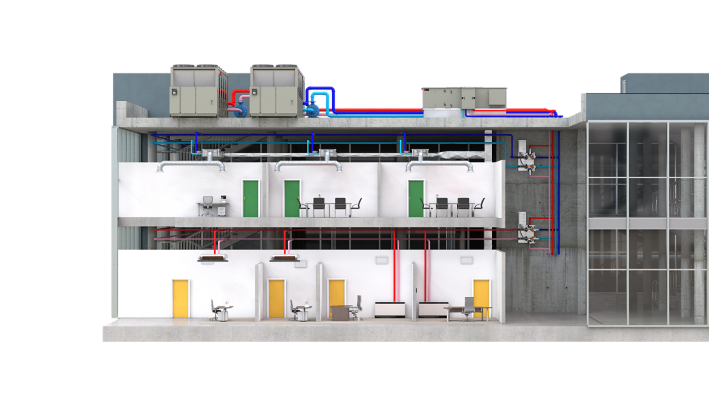 Comprehensive Chiller-Heater System with Hydronic Branch Controls