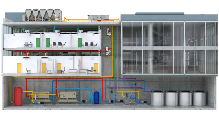 Thermal Battery Storage Source Heat Pump System With Hydronic Branch Conductor Controls