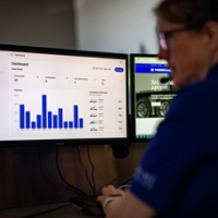 Thermo King Female with Headset and Telematics Dashboard