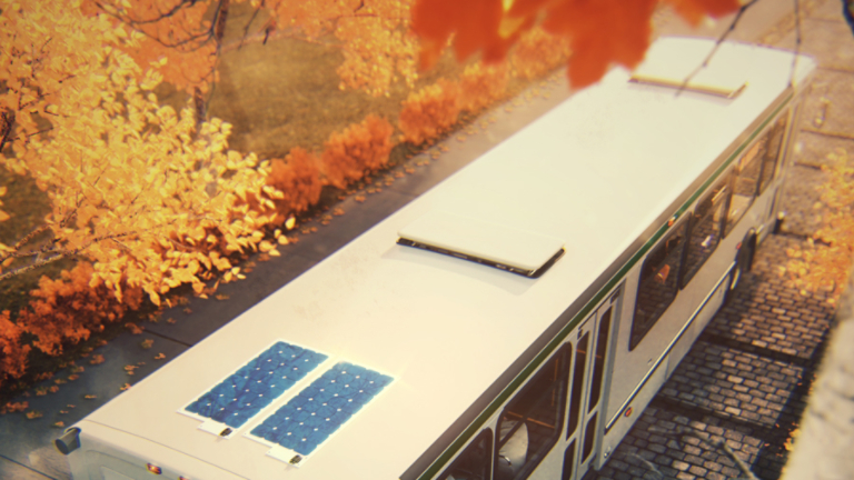 Thermolite Solar Panel on a Bus