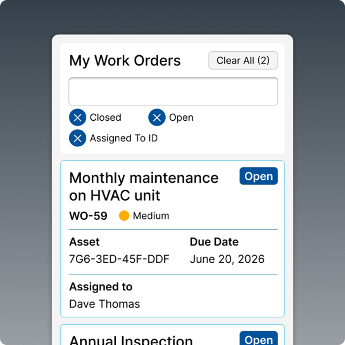 Trane Maintenance Manager Mobile View
