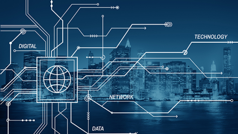 Wireless Controls Diagram over a cityscape