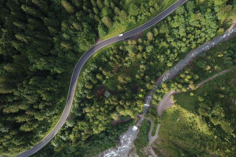 Winding mountainous road