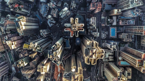 Large city  view of many buildings