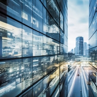 Fast paced and ever changing landscape of a dynamic business environment. Abstract business background.