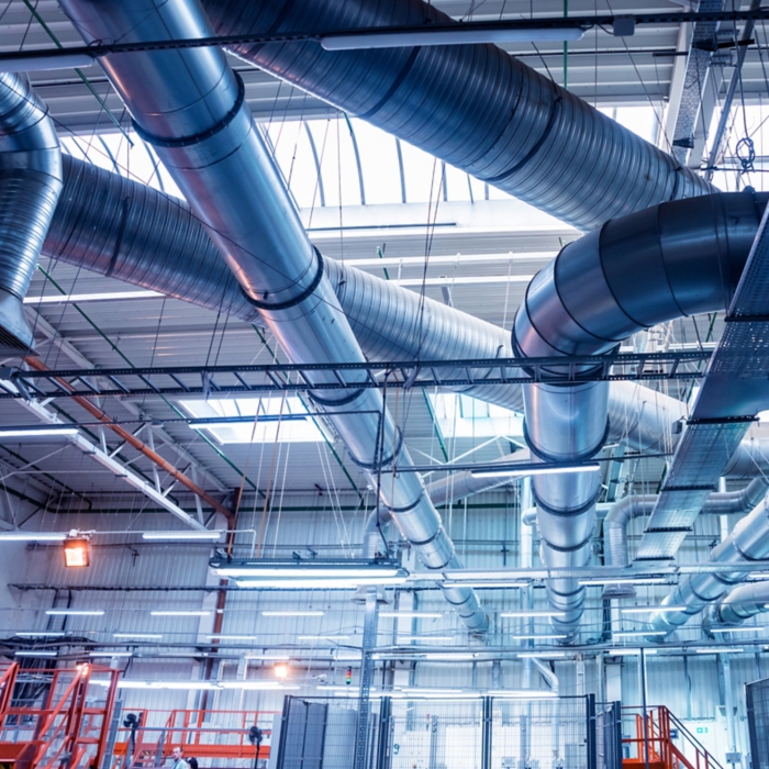 Air conditioning of buildings. Background of ventilation pipes. Laying of engineering networks., Air conditioning of buildings. Background of ventilation pipes. Laying of engineering networks.