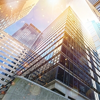 Modern office buildings in city