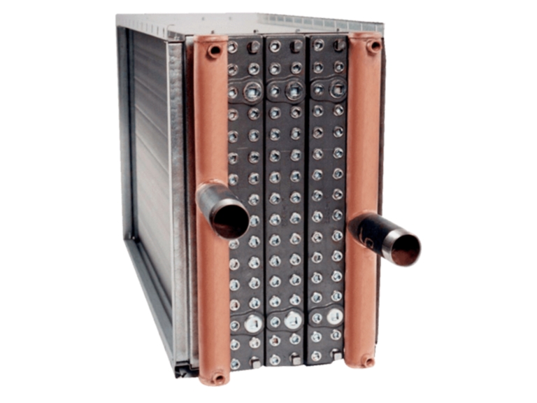 Trane cooling coils and heating coils for air handlers are optimized for a range of capacities
