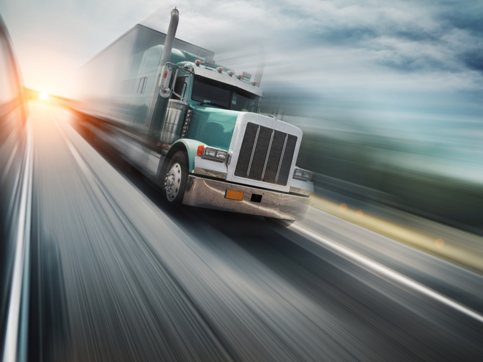 Truck on freeway