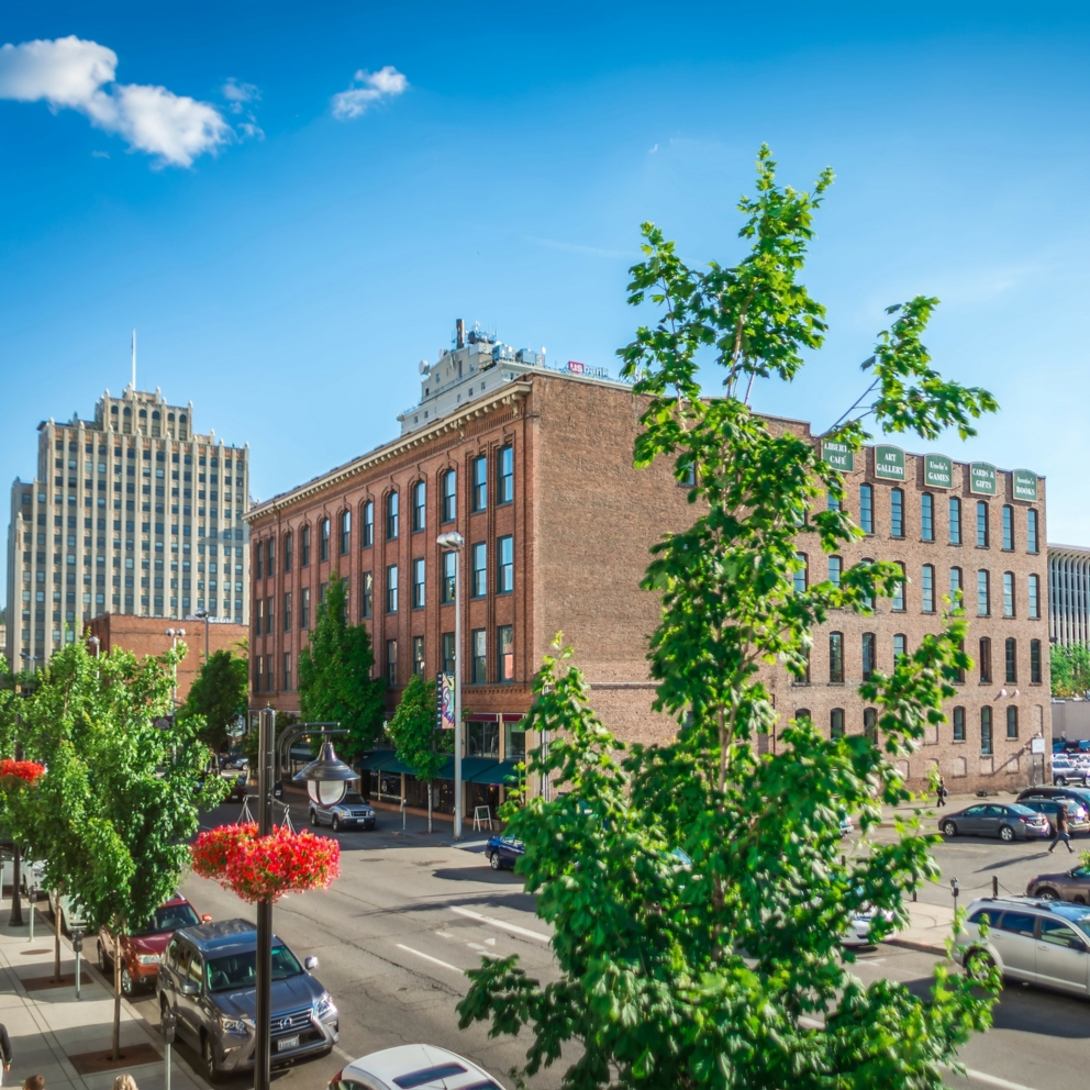 spokane washington city skyline and streets