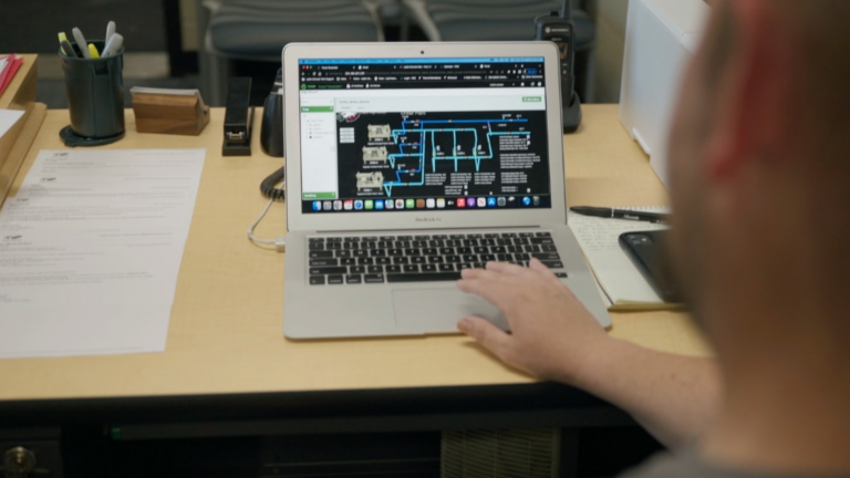 Computer showing equipment performance