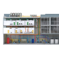 Thermal Battery Storage Source Heat Pump System With Hydronic Branch Conductor Controls