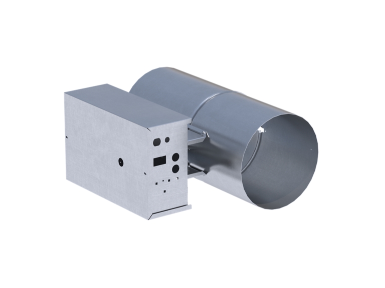 Varitrane Round In Round Out RIRO VAV Terminal Unit model VCCF back angle view