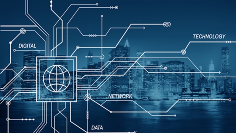 Wireless Controls Diagram over a cityscape